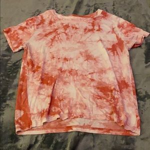 Red and White tie dye shirt